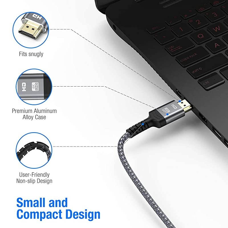 4K HighSpeed HDMI Cable 1M33FT High Speed 18Gbps HDMI 20 Braided HDMI Cord 30AWG 4K60Hz Compatible 4K HDRHDCP 22Video 4K UHD 2160pHD 1080p3D PS 3 4 PC Bluray ect