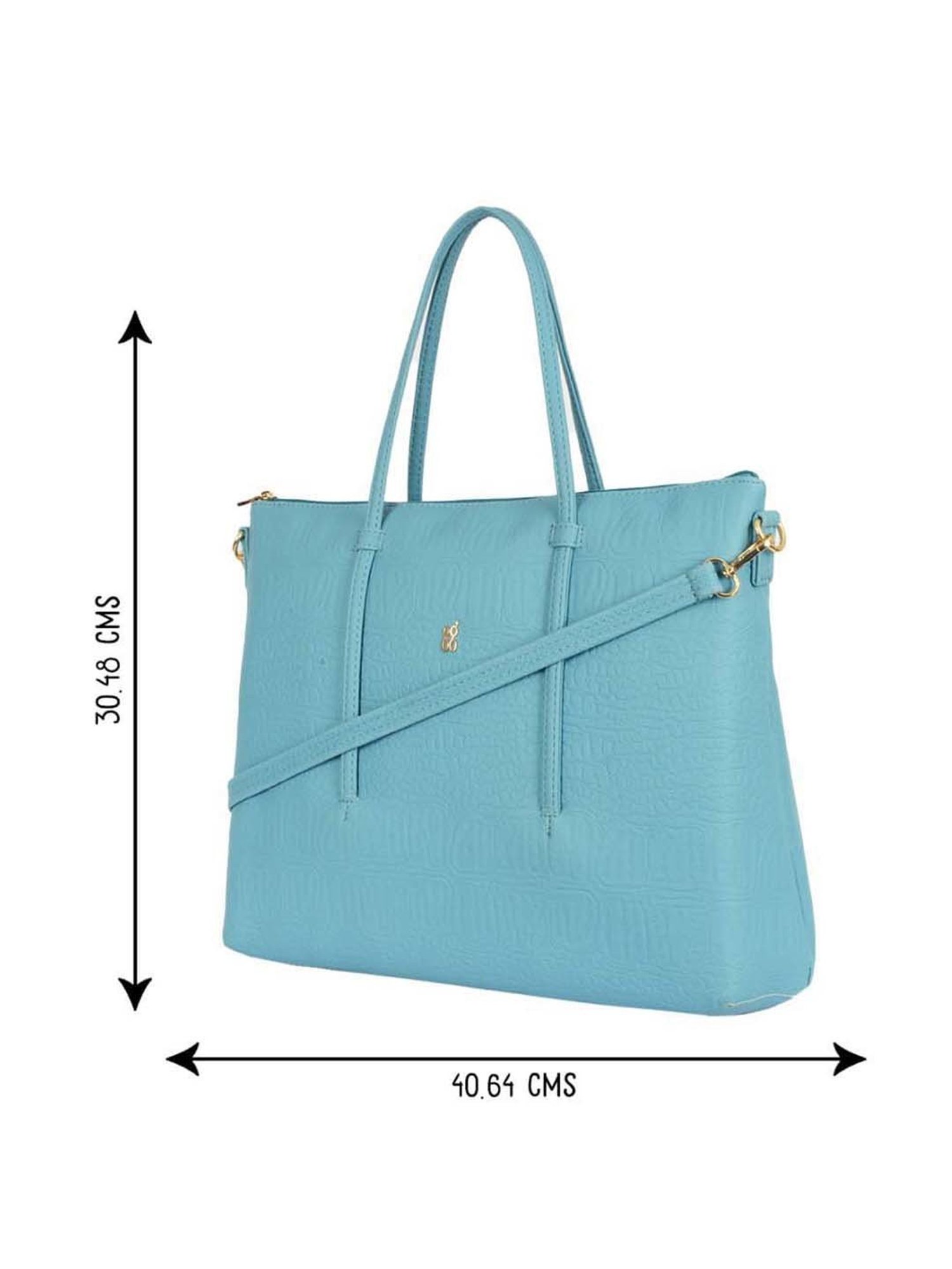 Baggit Blue Textured Large Messenger Bag