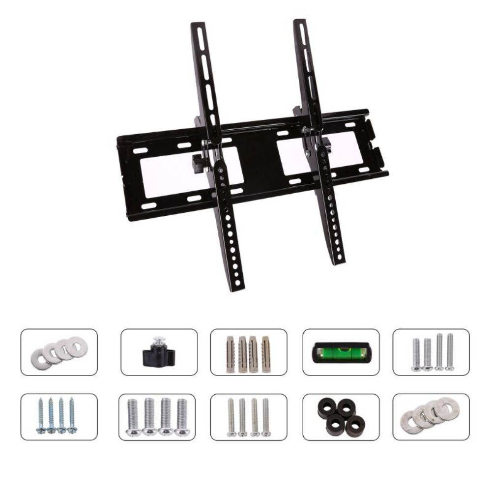 Brightup TV Wall Mount Bracket Tilt TV Mount Low Profile for Most 26-55 inch LED OLED LCD HD TVs Plasma Flat Curved Screens VESA Pattern up to 400X400 mm 110 LBS Loading Fits 8" 12" 16" Wood Studs