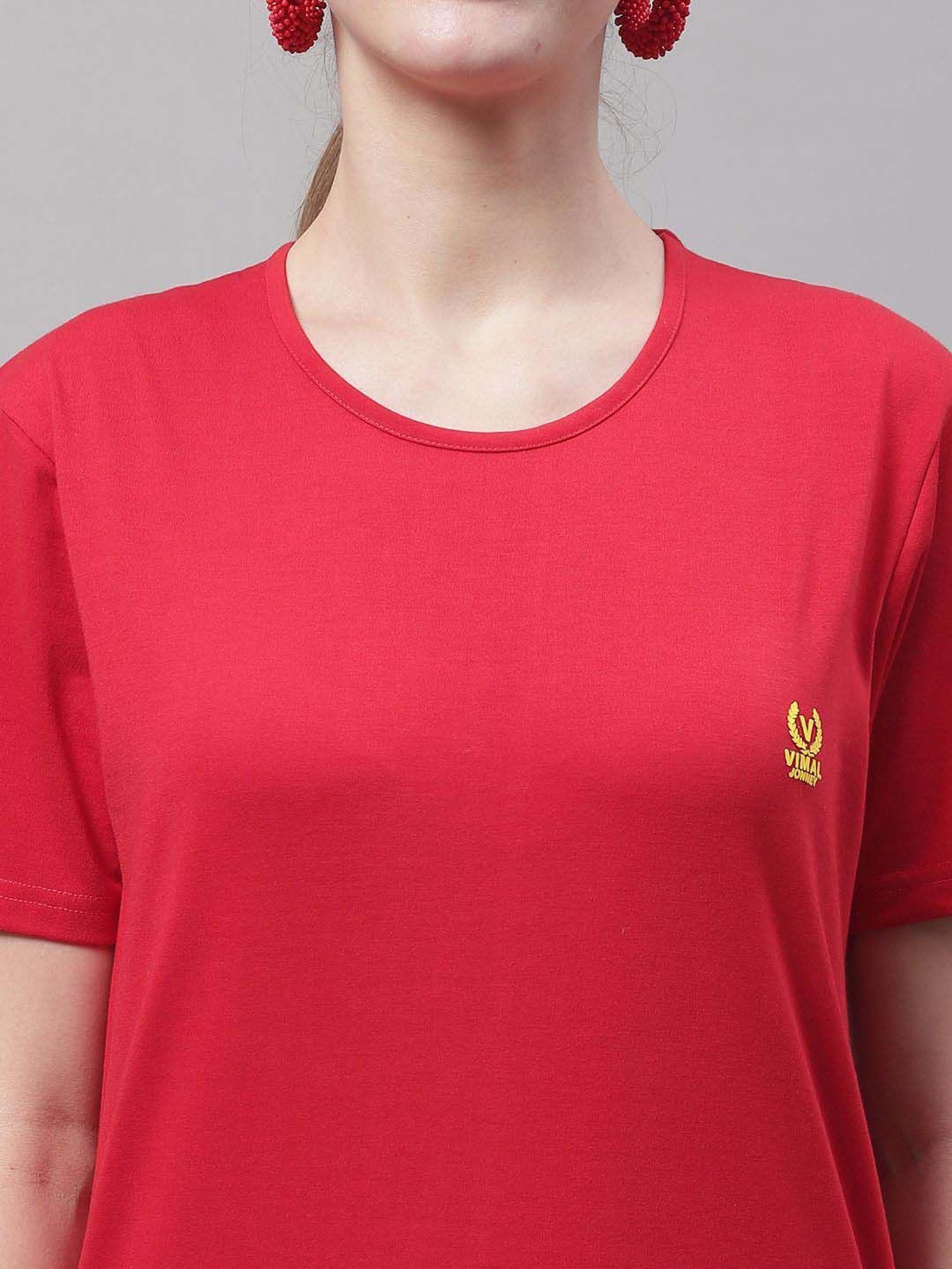 Vimal Jonney Red & Pink Cotton Sports T-Shirt - Pack Of 3