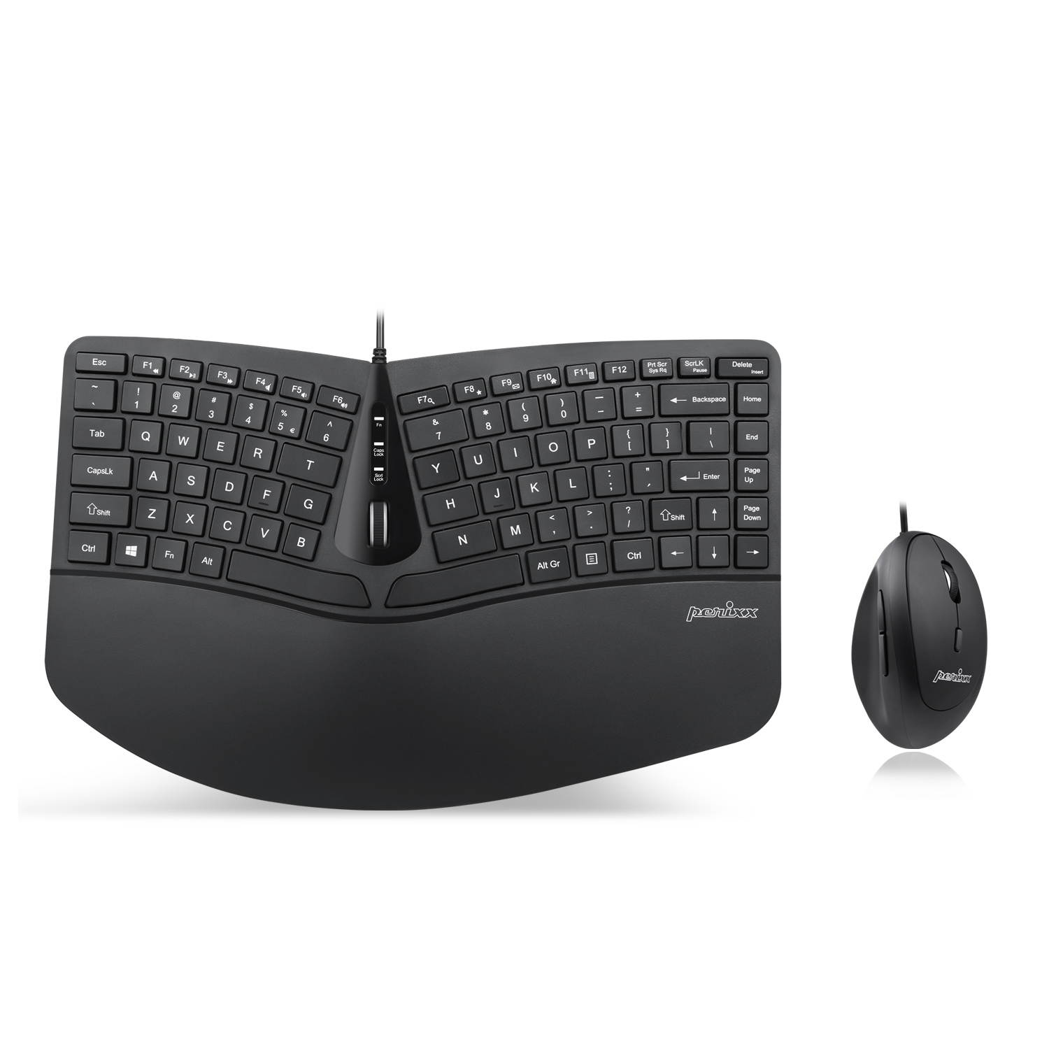 Perixx PERIDUO-406 Wired Mini Ergonomic Split Keyboard and Portable Vertical Mouse Combo, with Membrane Low Profile Keys