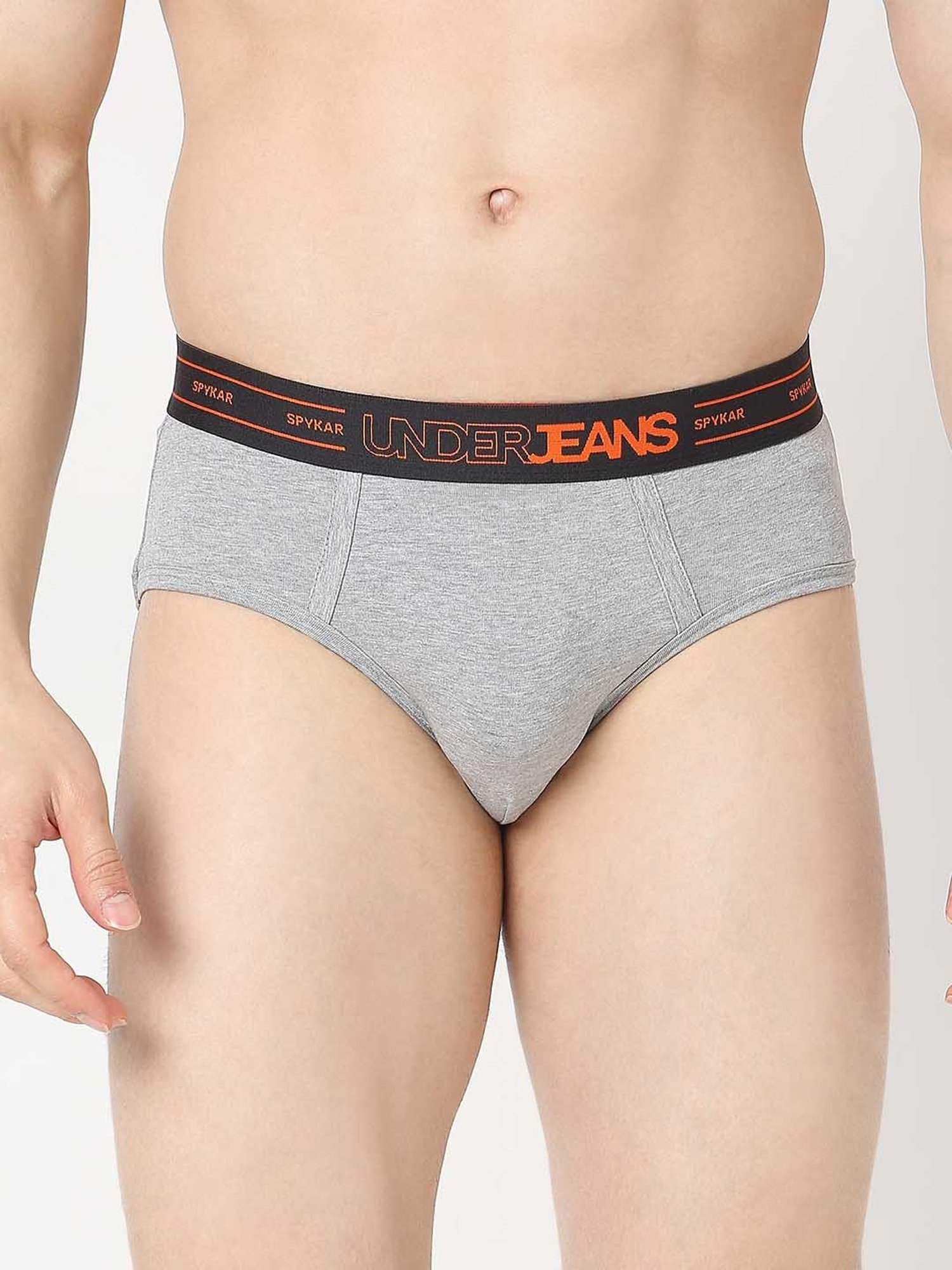 UnderJeans by Spykar Dark Grey Regular Fit Briefs