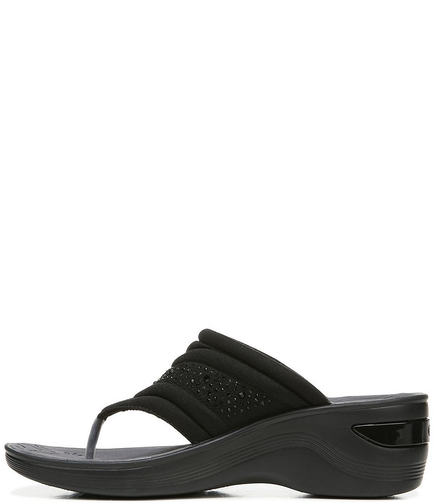 Bzees Dazzle Me Rhinestone Embellished Washable Slip-On Thong Sandals