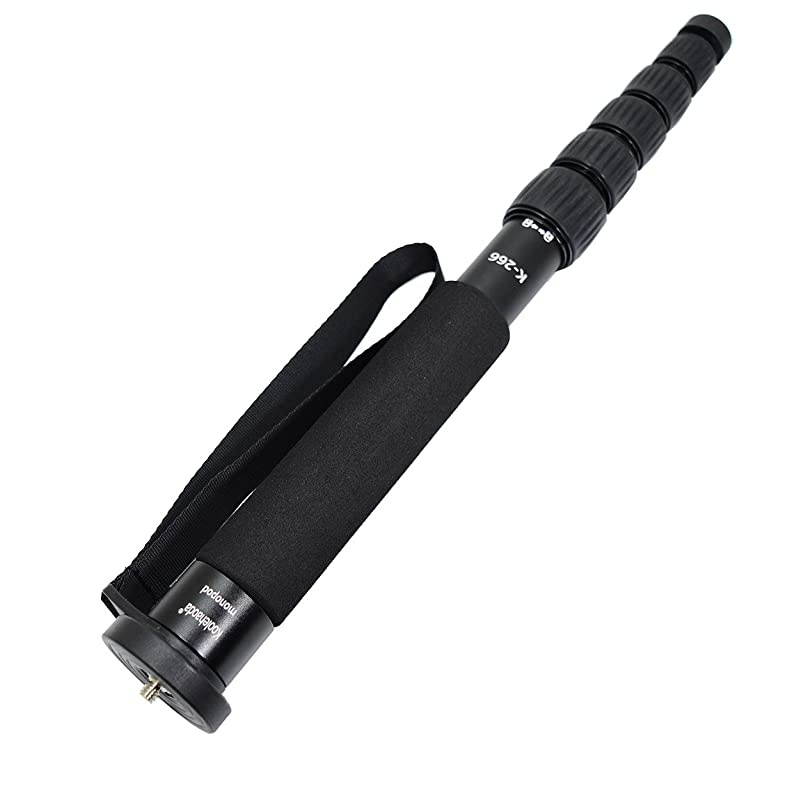 6Section Monopod Compact Portable Photography Aluminum Alloy Unipod Stick Max Load 10kg 22lbs Folding Size is only 15inch K266 Black