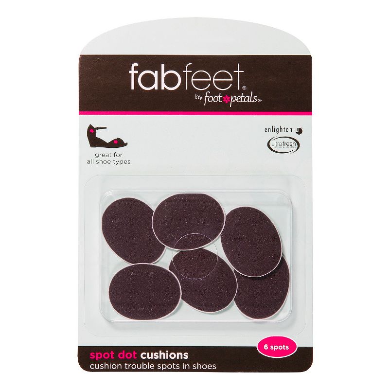 Women's Fab Feet by Foot Petals Spot Dot Shoe Cushion Black - 6pk