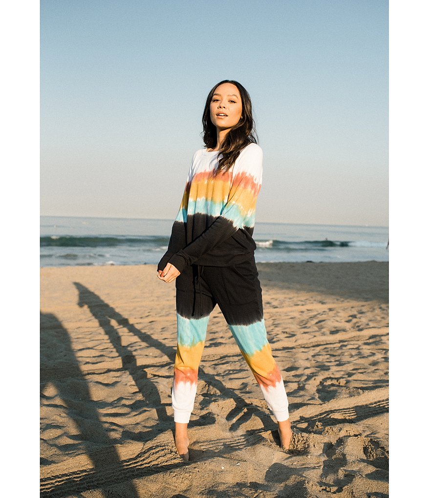 JALA Rainbow Tie-Dye Chill Pullover French Terry Coordinating Lounge Top