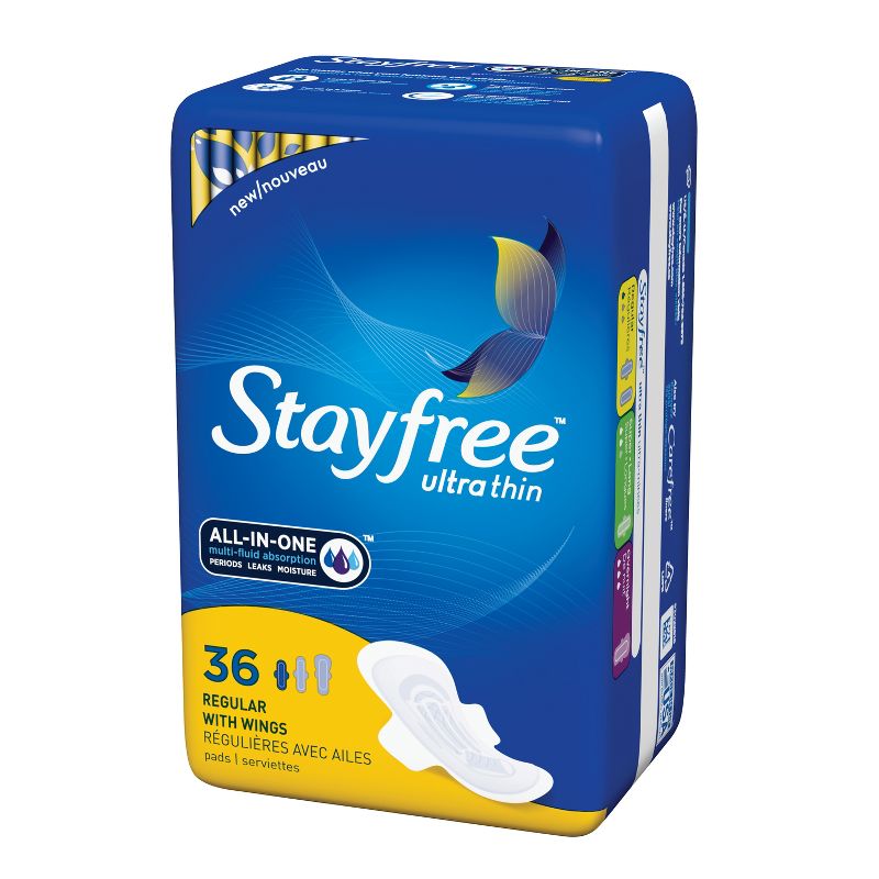 Stayfree Ultra Thin Pads with Wings - Unscented - Regular - 36ct