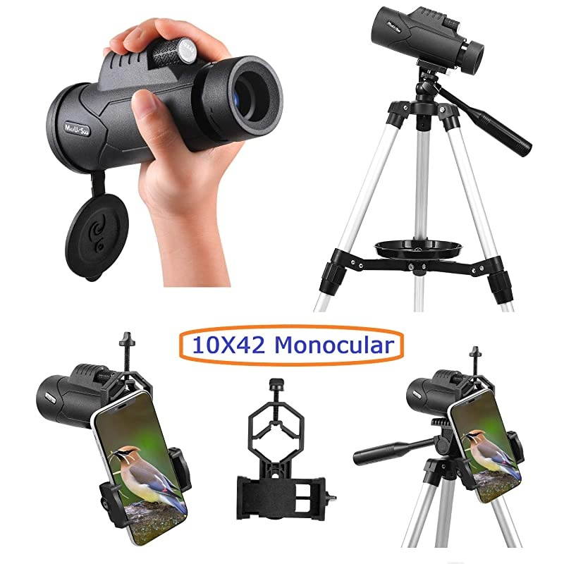 70mm Refractor Telescope with Adjustable Tripod for Kids Adults amp Beginners + Portable 10X42 HD Monocular Bak4 Prism FMC Lens Travel Scope with Backpack and Phone Adapter