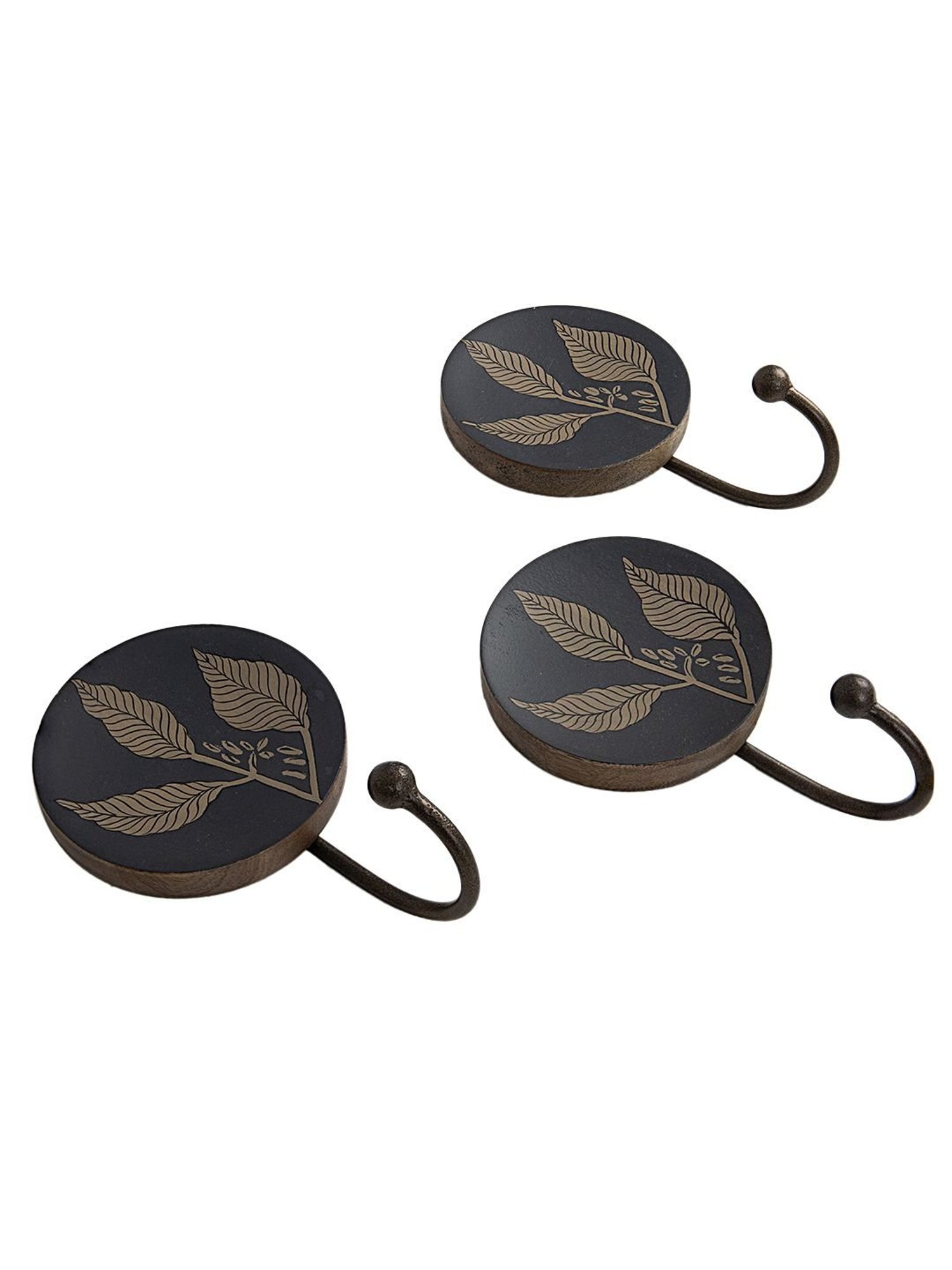 Art Street Black Mdf Jharokha Jali Square Hanging Ornaments Wall Art - Set of 4