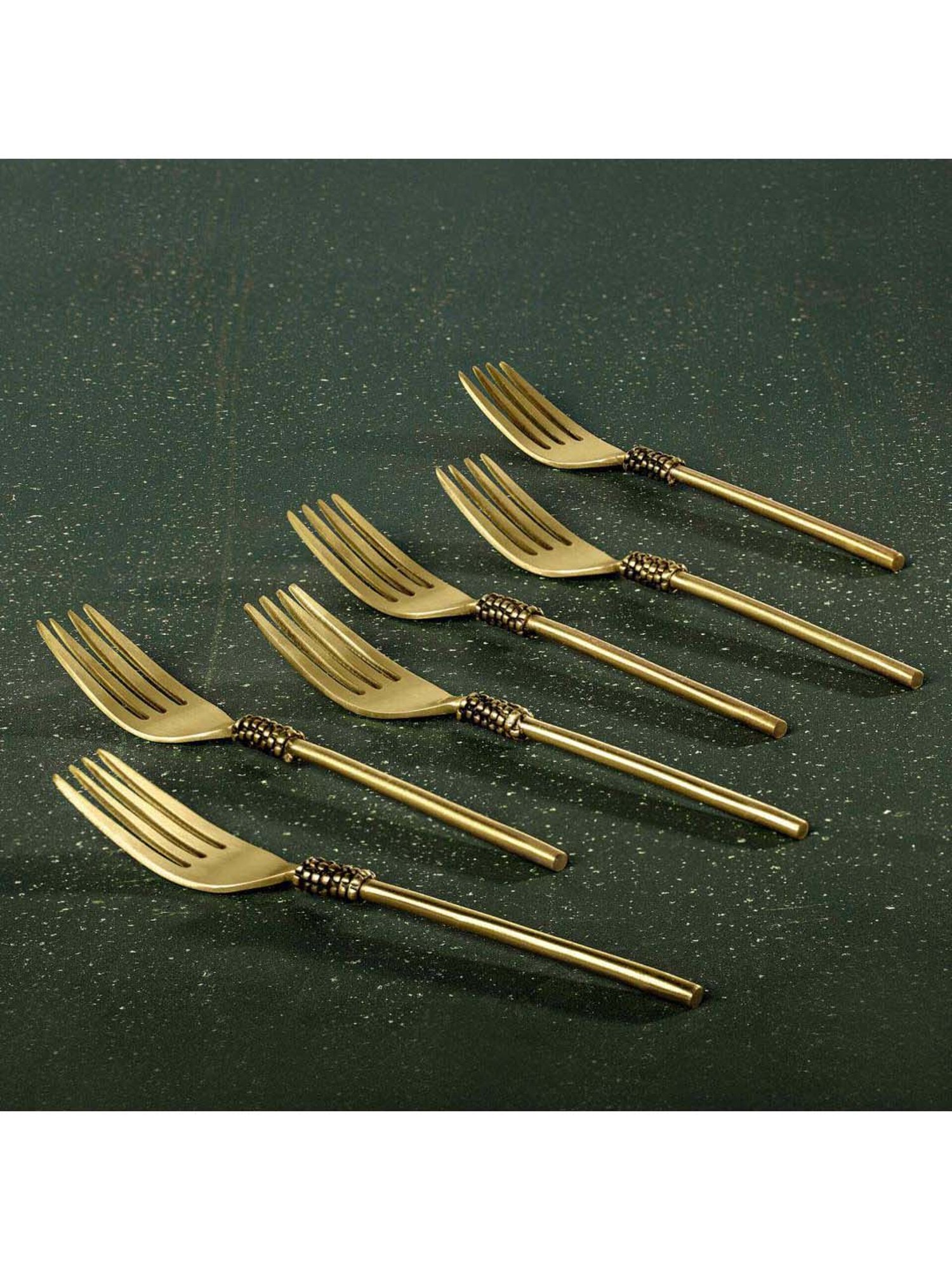 ellementry Masai Golden Brass Table Forks - Set of 6