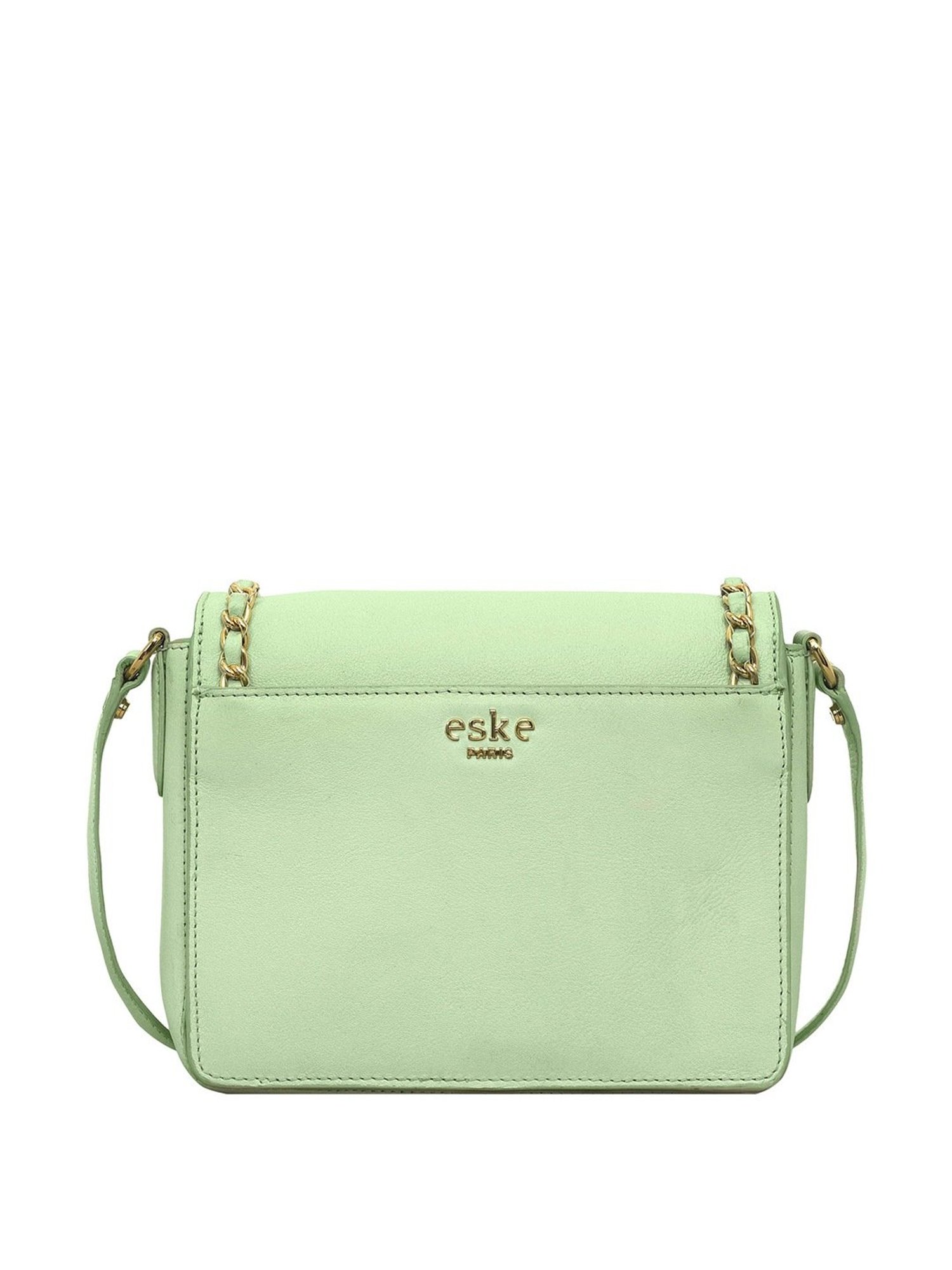 Eske Liza Green Solid Medium Sling Handbag