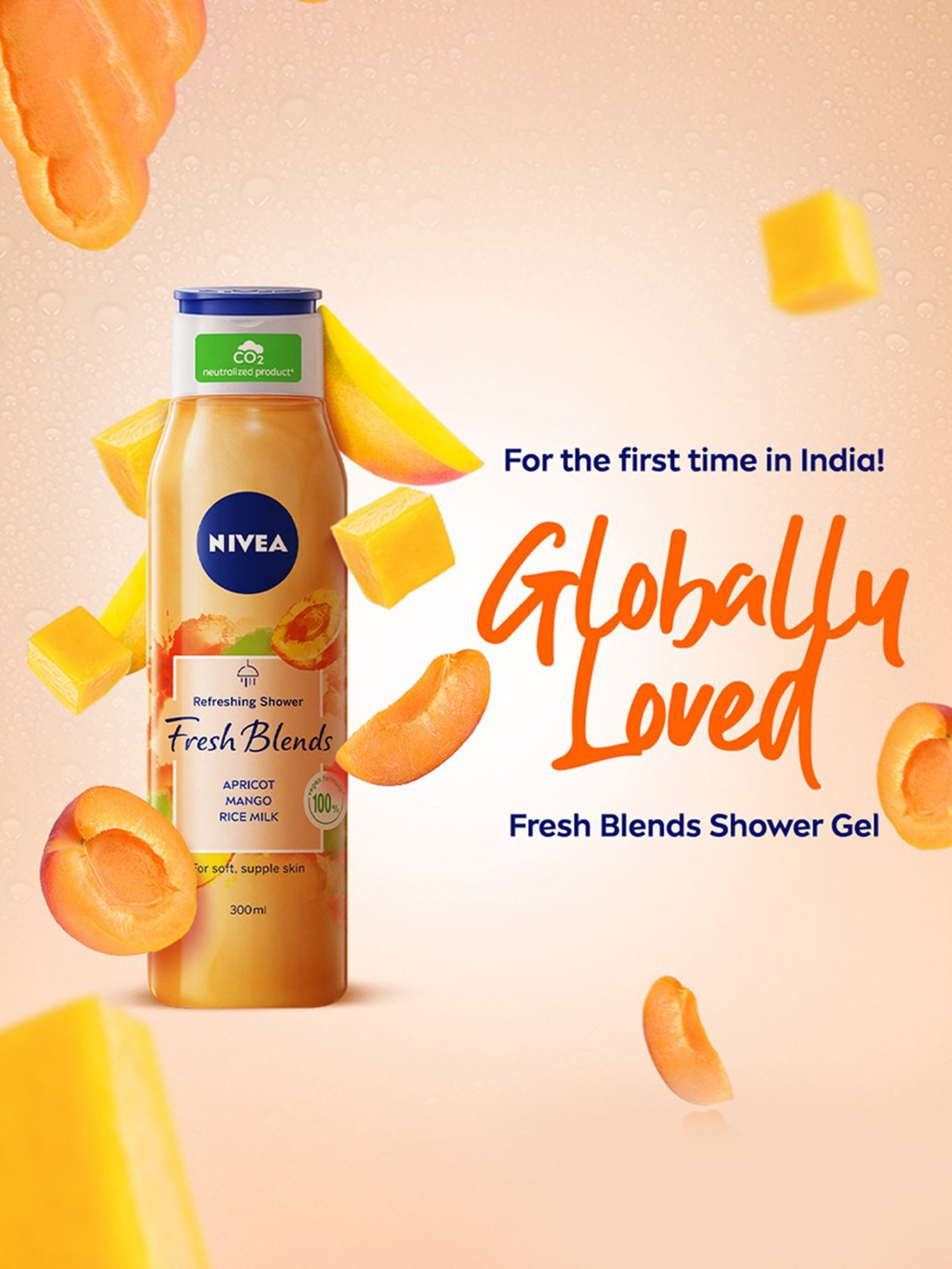 NIVEA Fresh Blends Apricot, Mango & Rice Milk Shower Gel - 300 ml