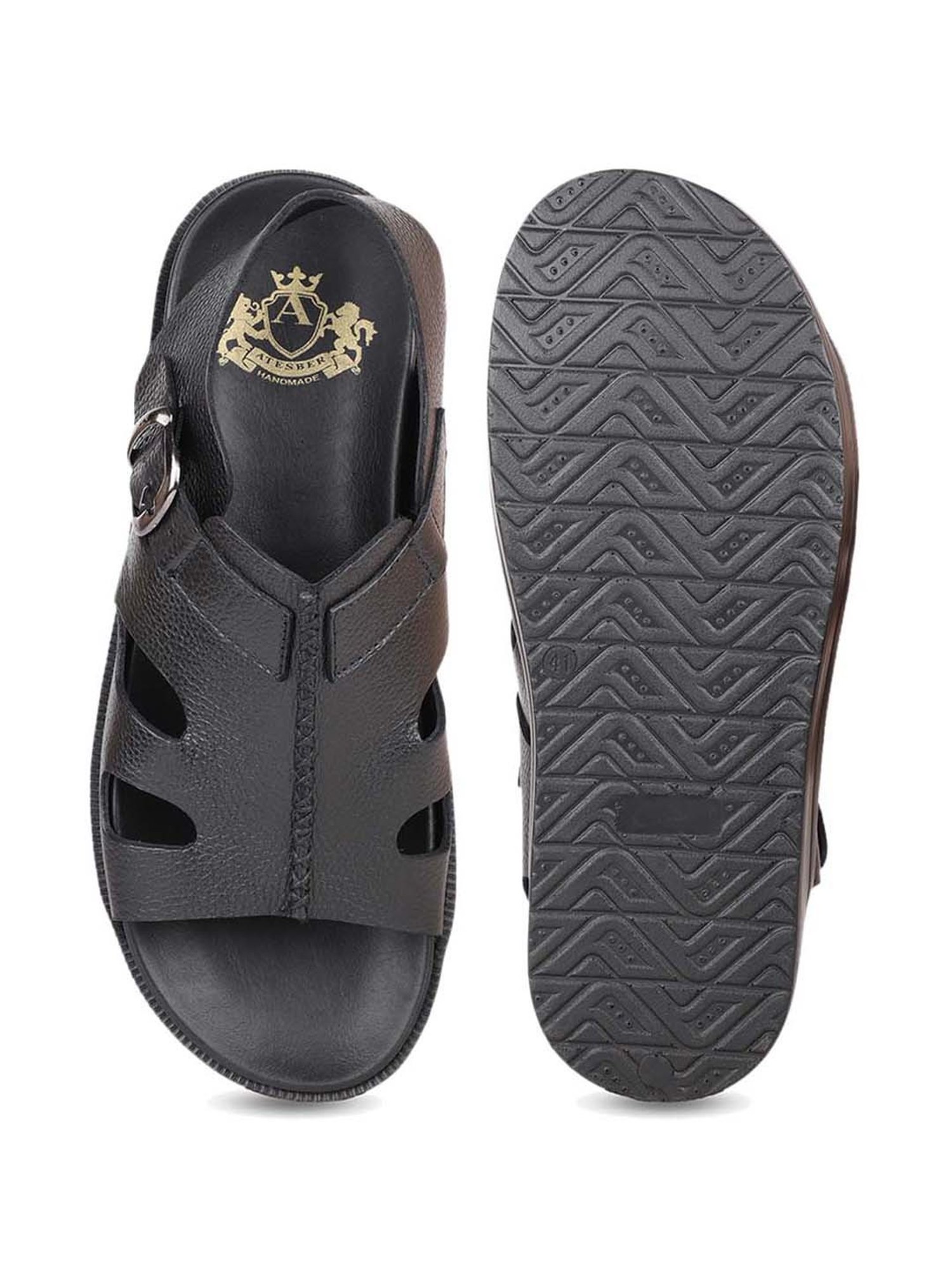 Atesber by Inc.5 Men's Black Back Strap Sandals