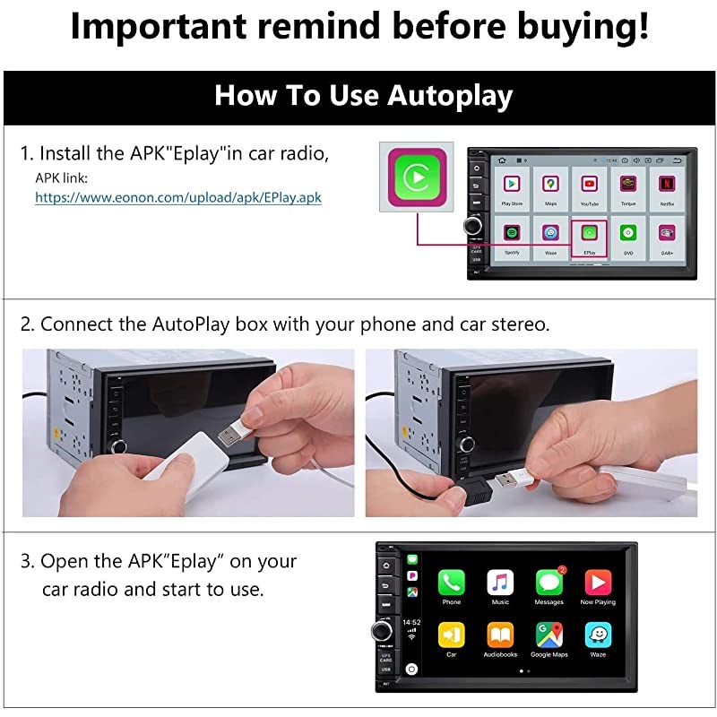 2021- A0585 Android Auto and Car Play Autoplay Dongle for  Android10/ 8.0/8.1/9.0 Car Radio GA93 Car Radio and GA9465,GA9480A,GA9453,GA9463,GA9451,GA9449 Etc.