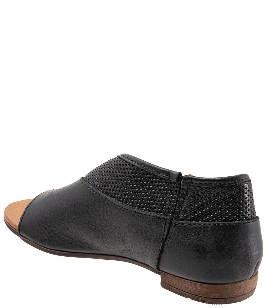 Bueno Tahiti Perforated Leather Asymmetrical Slip-On Sandals