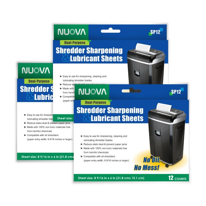 Nuova Shredder Sharpening & Lubricant Sheets - 36 counts