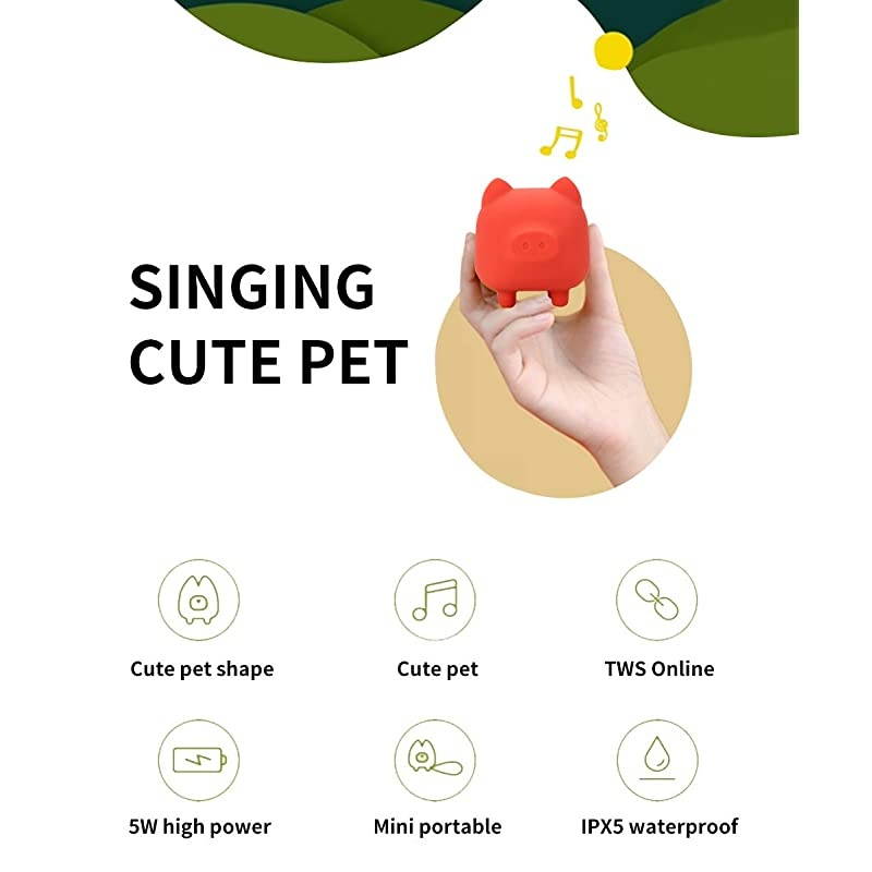 Cute Mini Bluetooth SpeakerAnimal Wireless Speaker with Powerful Rich RoomFilling Sound5W Audio DriverIPX5Builtin Mic for iPhoneiPadiPodSamsungHTCTabletsPortable Bluetooth Speaker