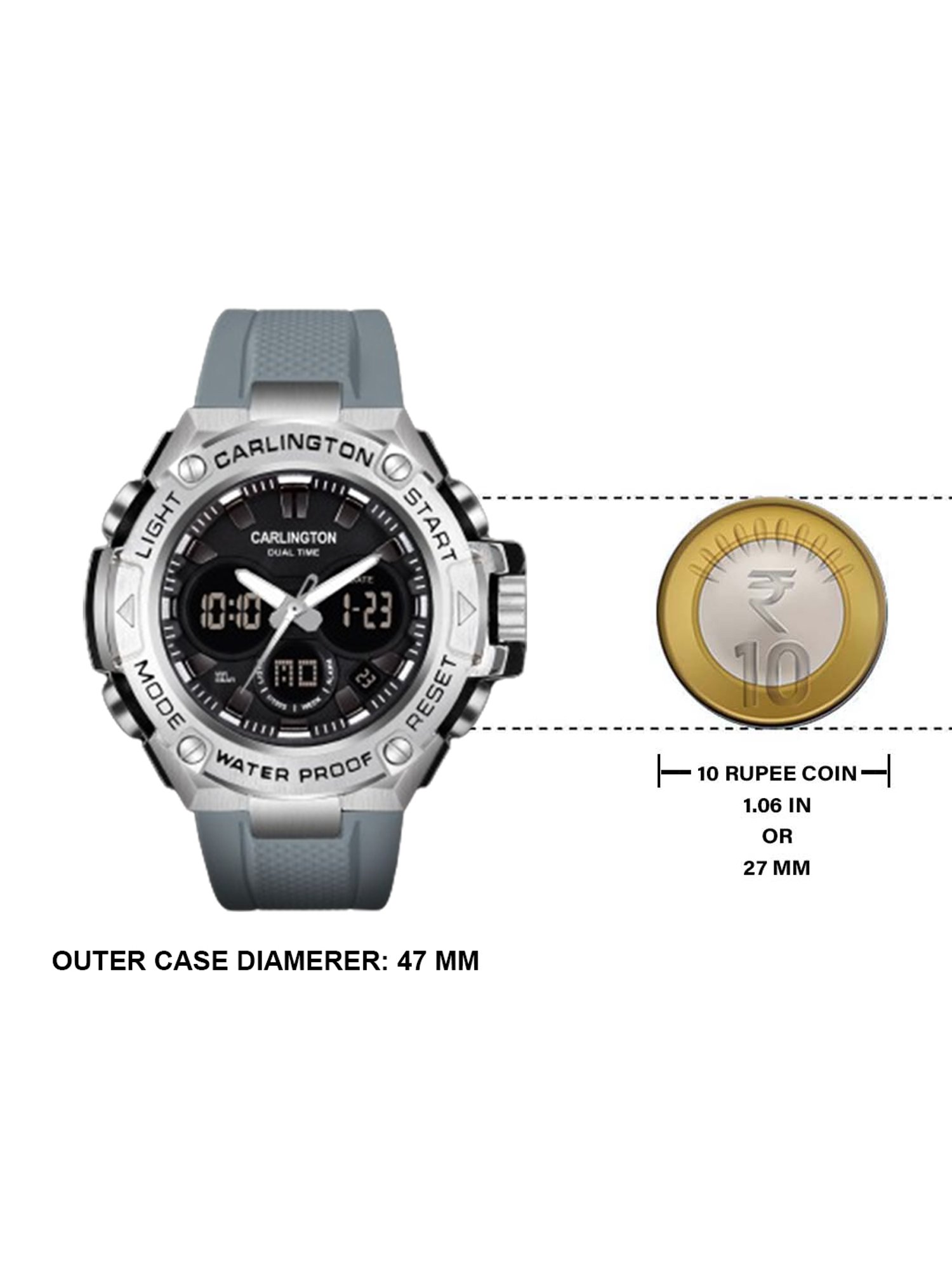 Carlington Endurance 9107 Grey Chronograph Watch for Men