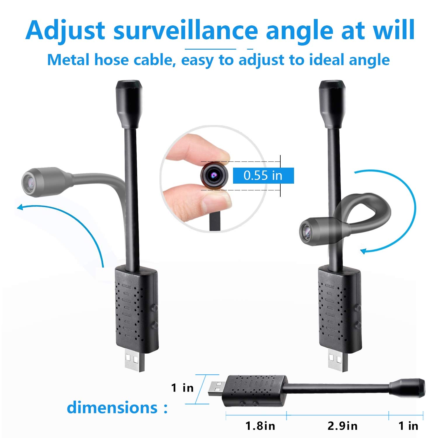 Smallest WiFi Spy Hidden Camera, Mini HD Portable IP Wireless Home Security Nanny Kid Camera with Motion Detection, Cloud Storage, Live Remote Monitoring for iOS/Android Mobile Phone, Window PC U21