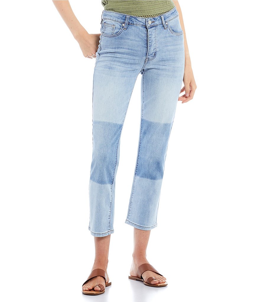 Celebrity Pink Shadow Knee Mid Rise Straight Jeans