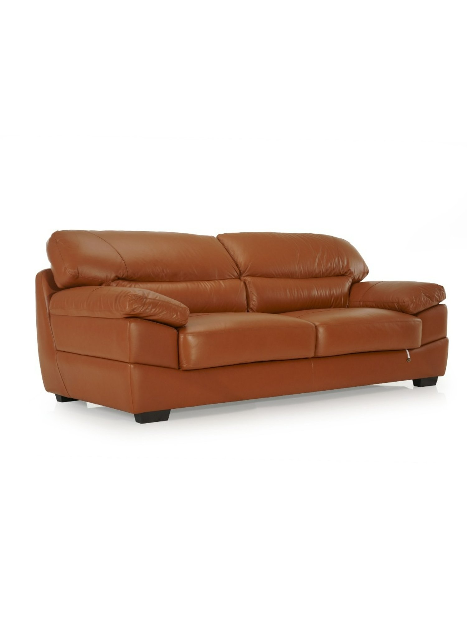 Durian Hensley Contemporary Tan Brown Leather 3 Seater Sofa