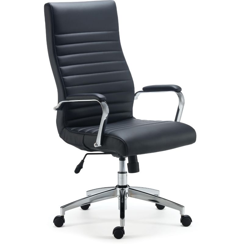 Mesh Sled Base Side Reception Chair with Flip Up Arms Black - Riverstone Furniture