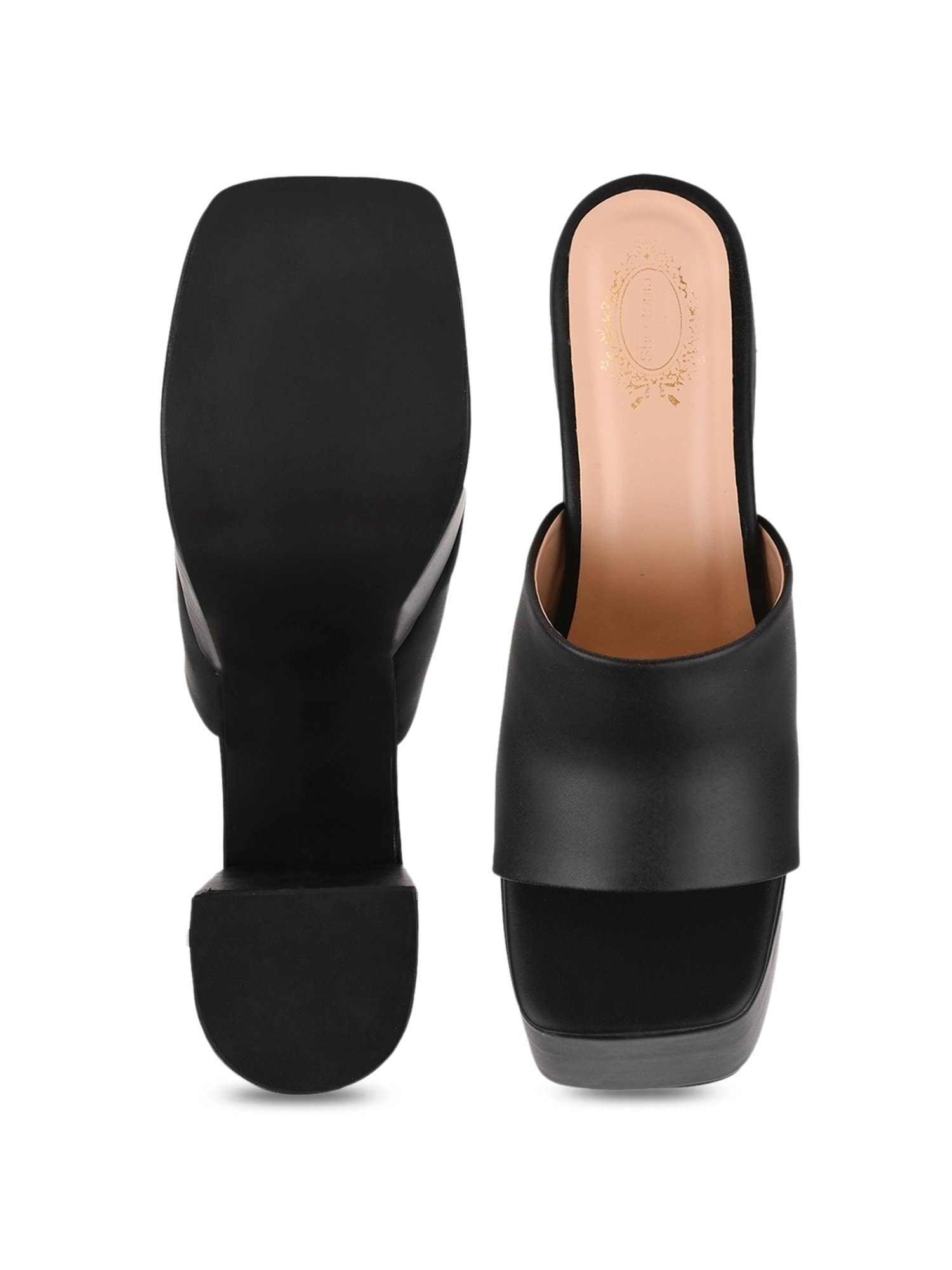 Shoetopia Women's Black Casual Sandals