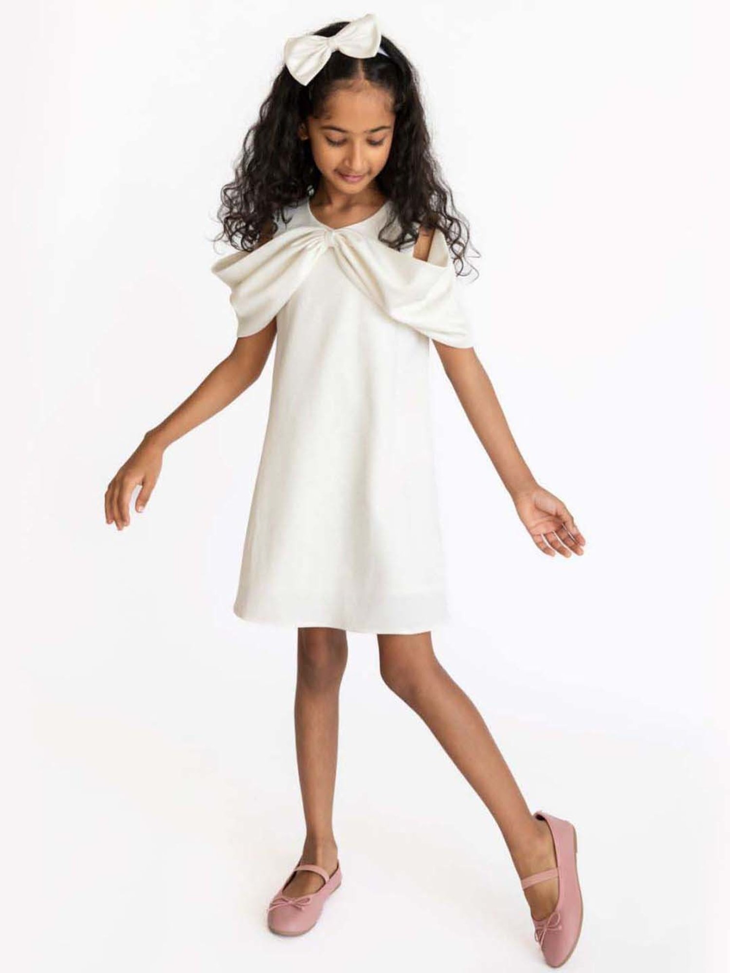 A Little Fable White Regular Fit Dress