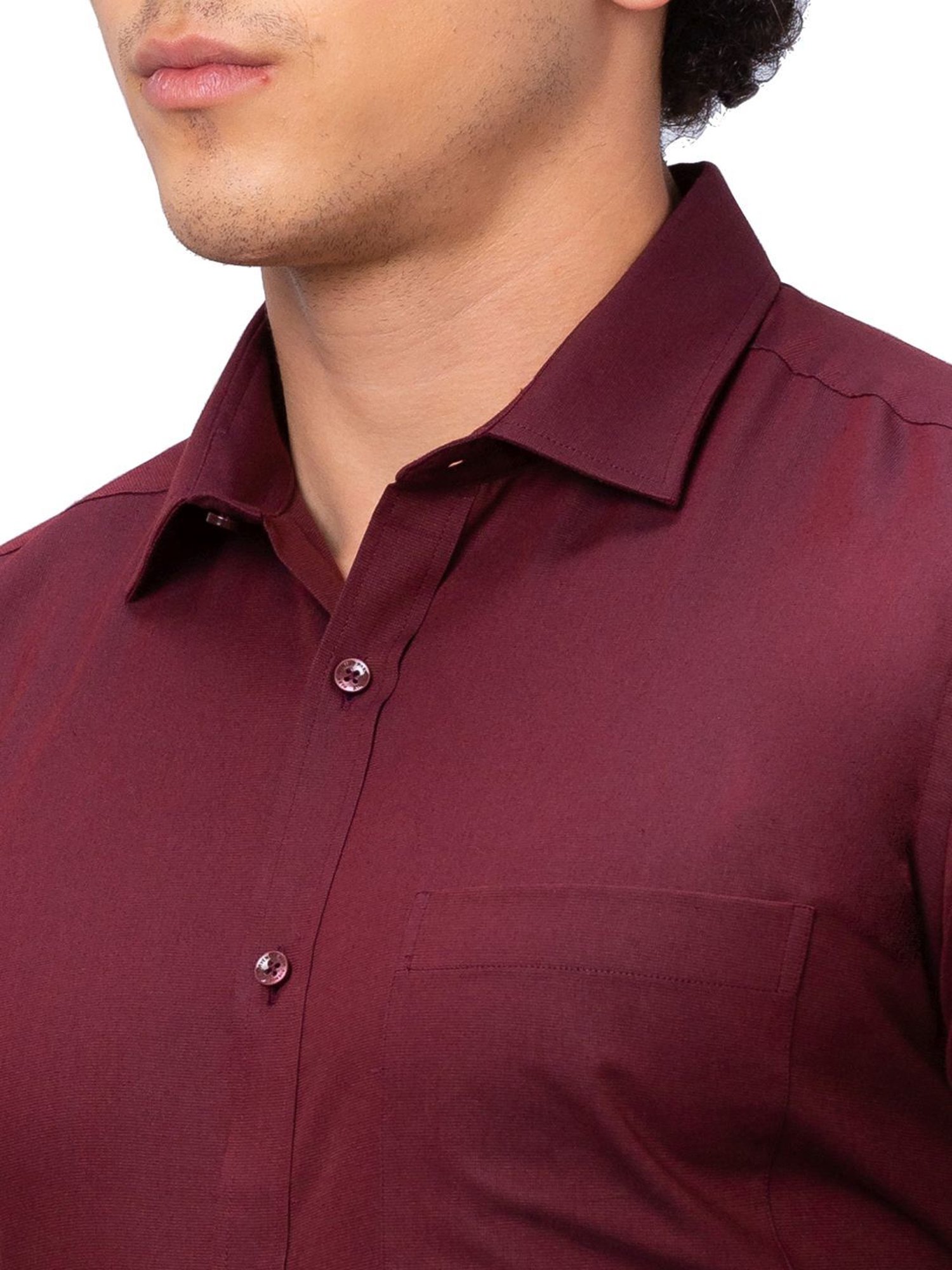 Park Avenue Maroon Slim Fit Shirt