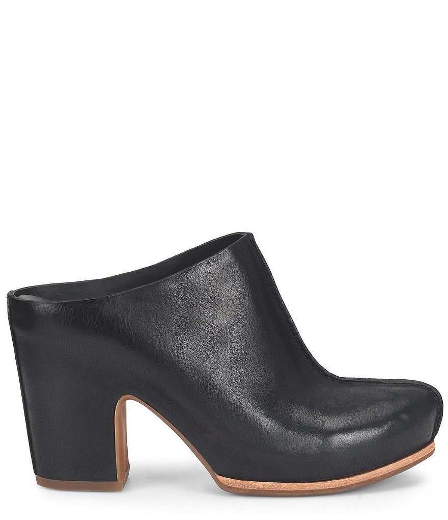 Kork-Ease Sagano Leather Block Heel Mules