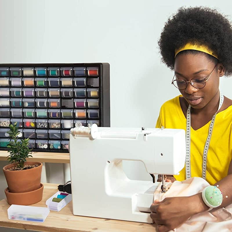 44 Drawer 10144 Plastic Parts Storage Hardware and Craft Cabinet 20Inch W x 6Inch D x 16Inch H Black 1Pack