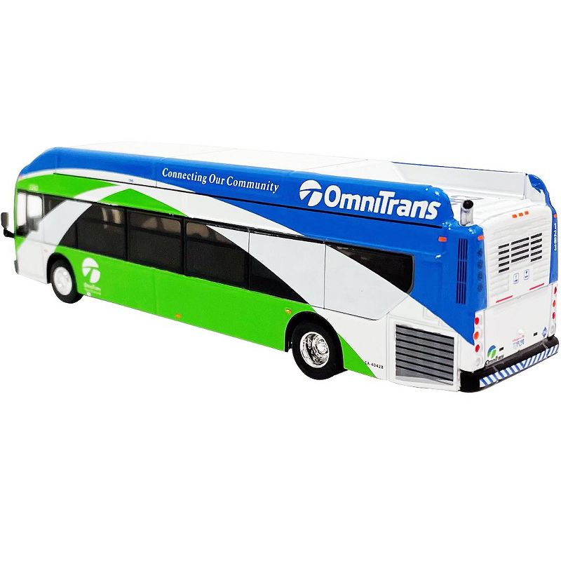 New Flyer Xcelsior XN40 Transit Bus w/Bike Rack #10 "OmniTrans" (San Bernardino) Green 1/87 HO Diecast Model by Iconic Replicas