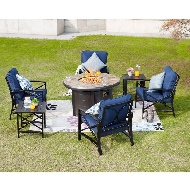 6pc Patio Fire Seating Set - Patio Festival