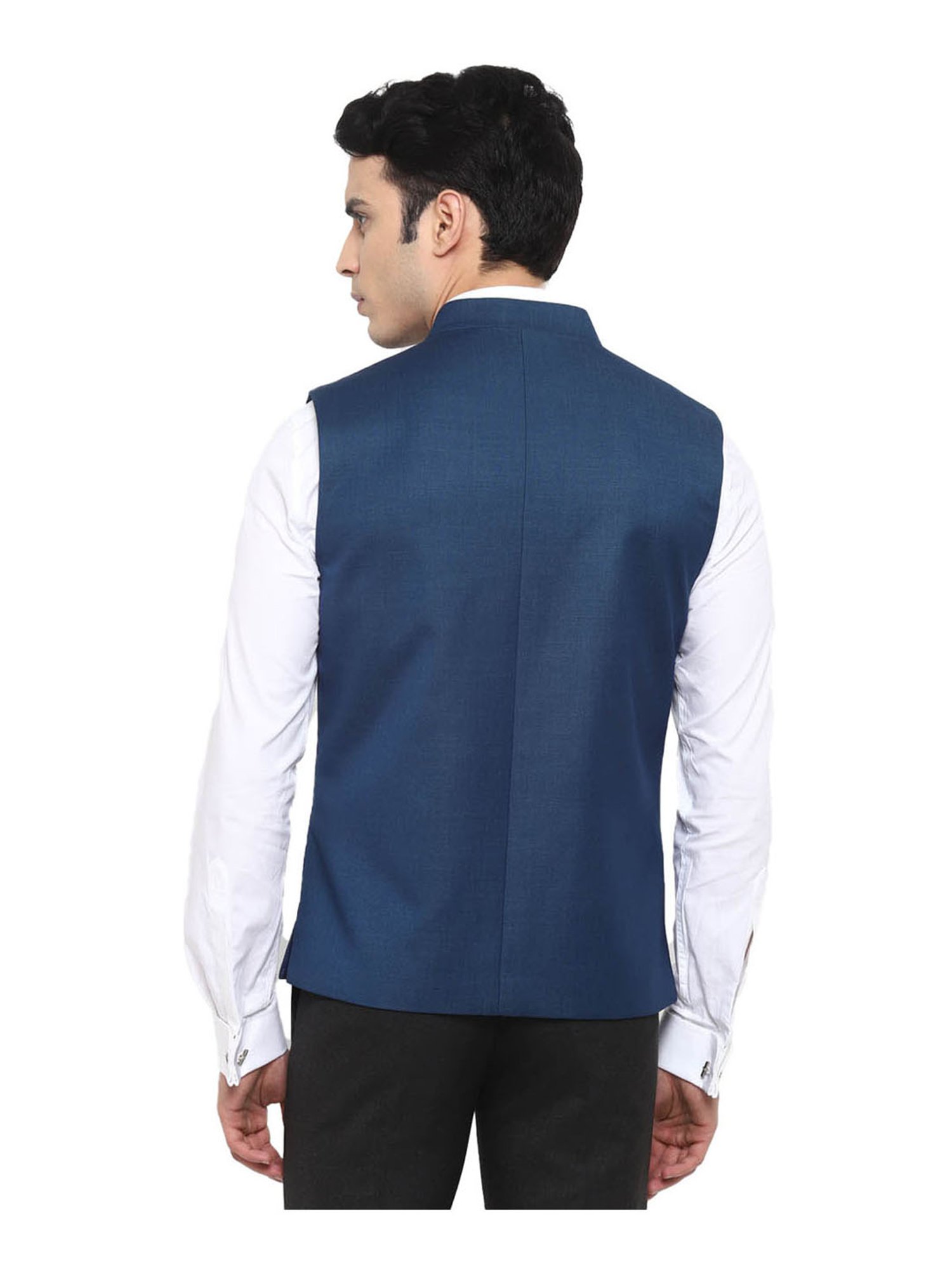 Turtle Blue Regular Fit Nehru Jacket