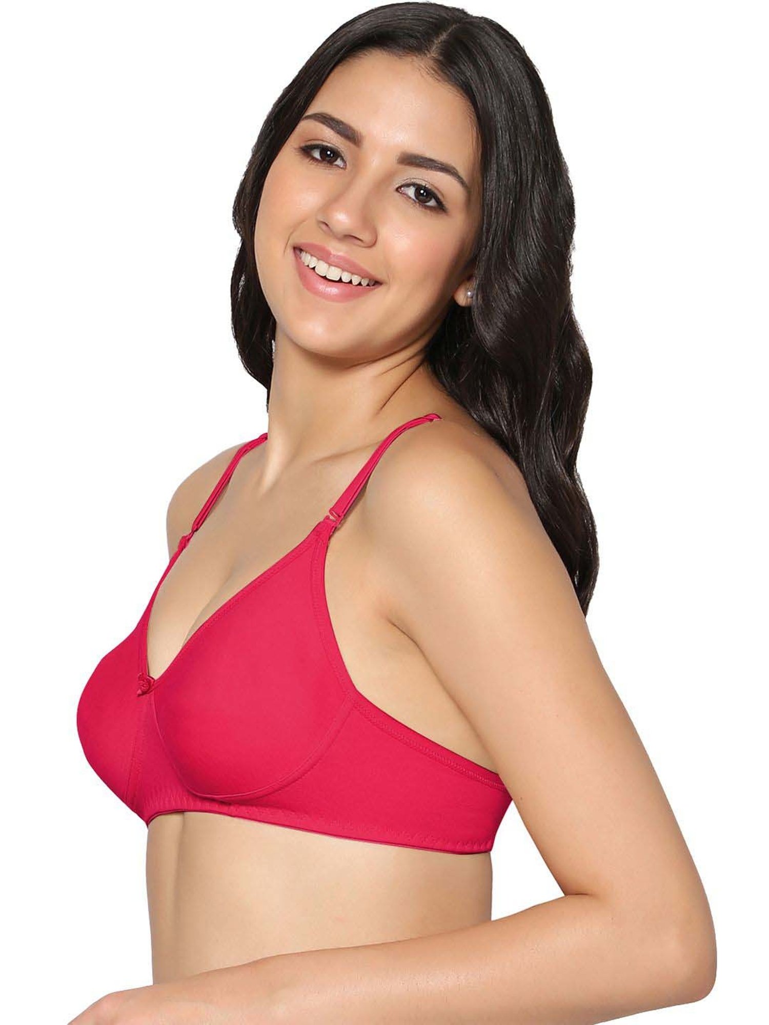 IN CARE Red & Pink Cotton T-Shirt Bras - Pack Of 2
