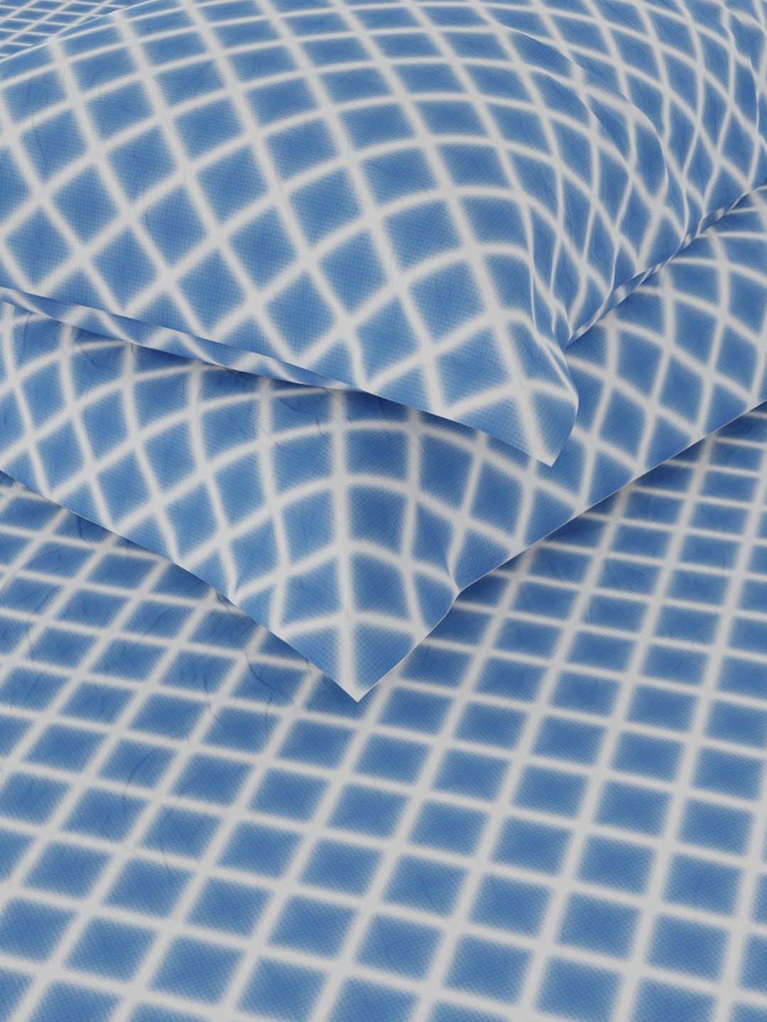 BIANCA Lopez Cobalt Cotton 120 TC Kopa Extra Smooth Double Size Bed Sheet With Pillow covers