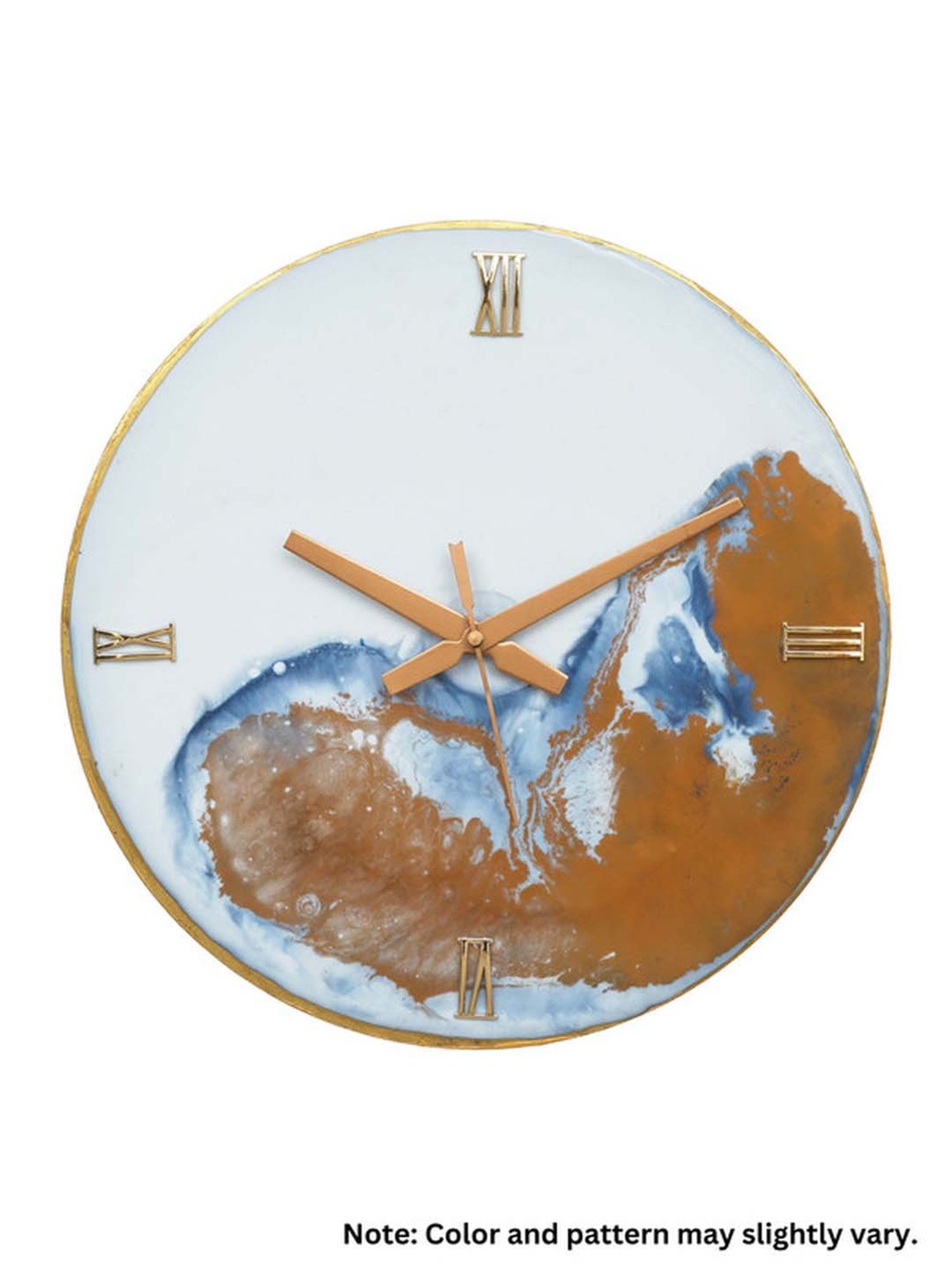 CHRONIKLE Multicolor Resin Elegant Round Analog Roman Numbers Wall Clock