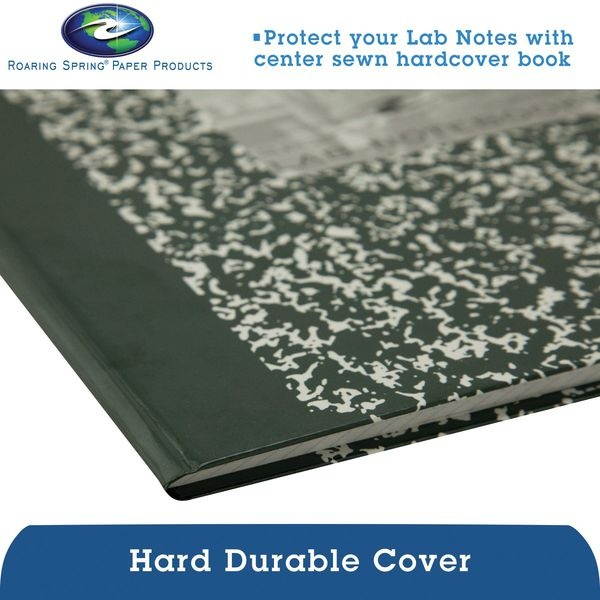 ROARING SPRING 77108 Lab Notebook,8 in. x 10 in.,Green