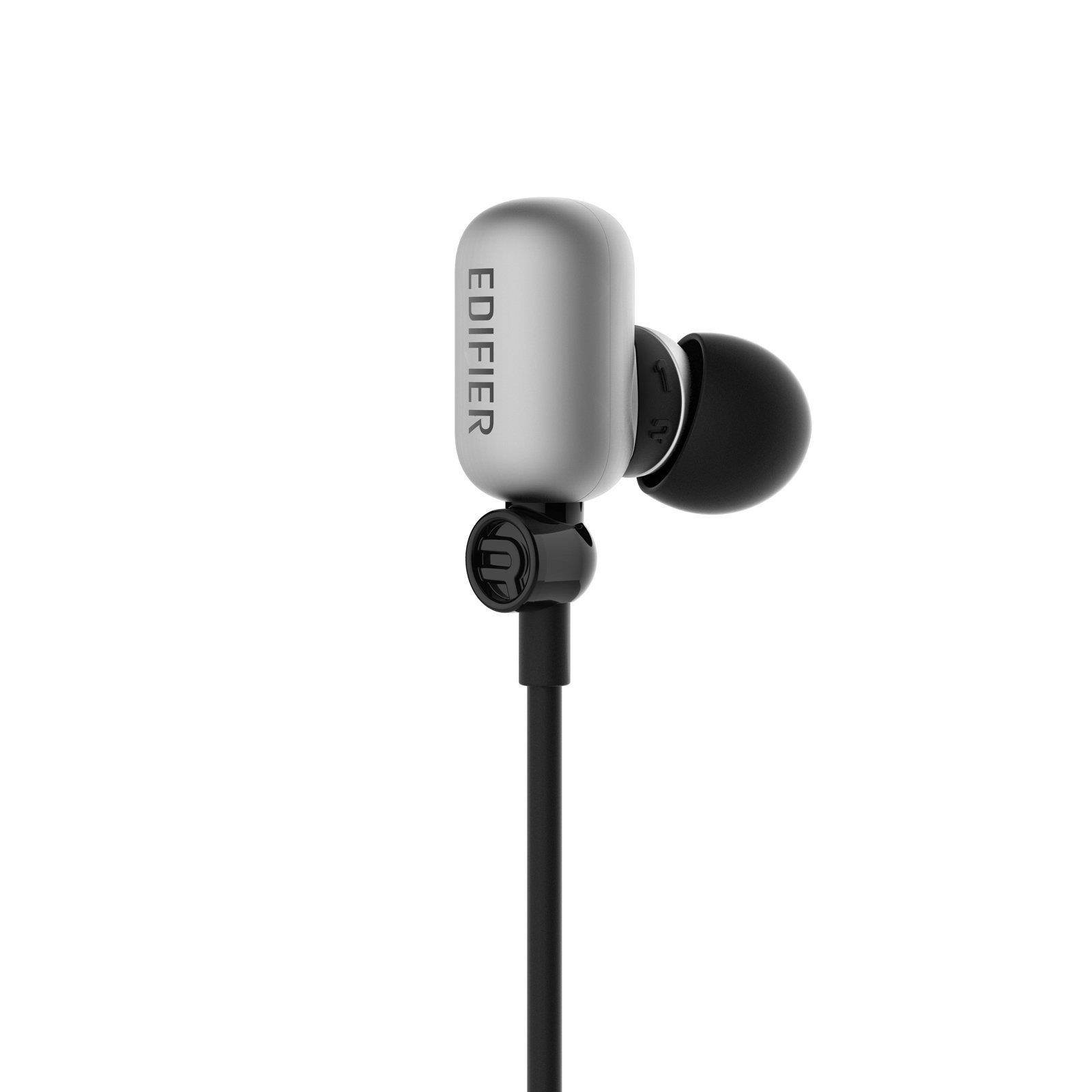 Edifier W293BT Bluetooth v4.1 aptX In-ear Headphones Earphones IPX7 Sweatproof Waterproof Dual Battery - Silver