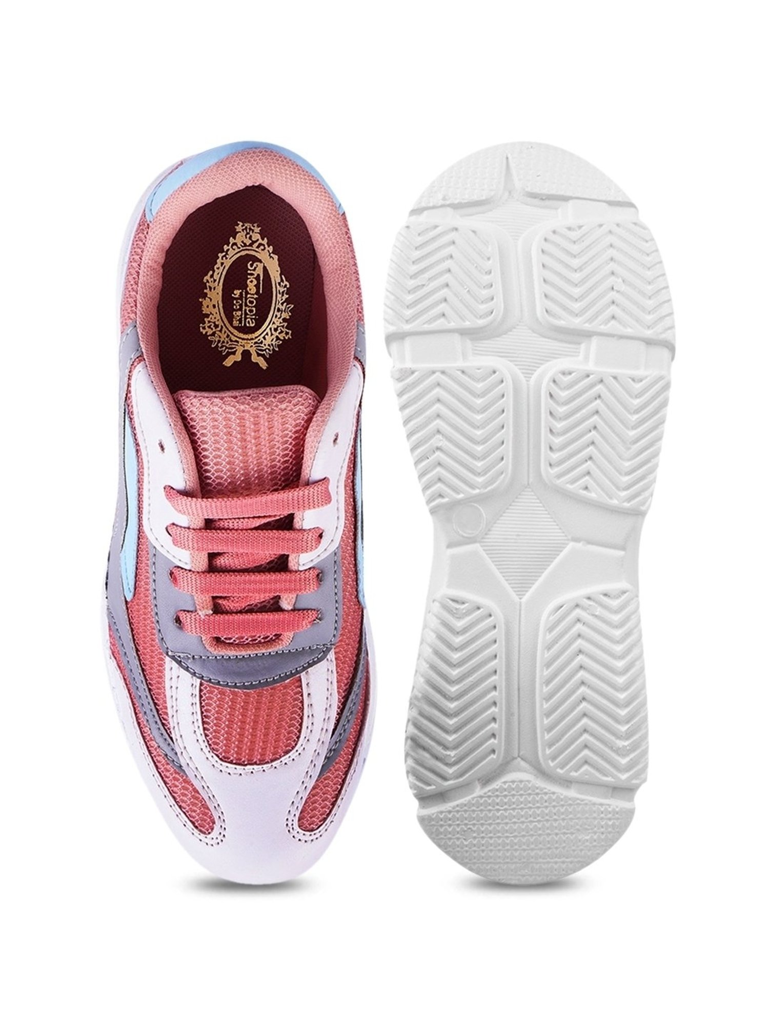 Shoetopia Women's Peach Sneakers