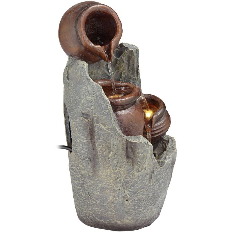 Chatsworth Two Tier Solar On Demand Fountain with Weathered Stone - Smart Solar