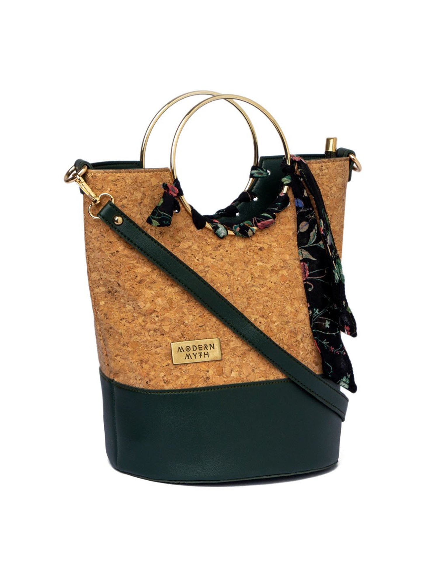 Modern Myth Olive Textured Medium Bucket Handbag