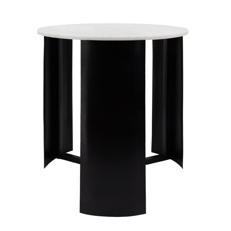 21" Round Marble Coffee Table Black - Sagebrook Home