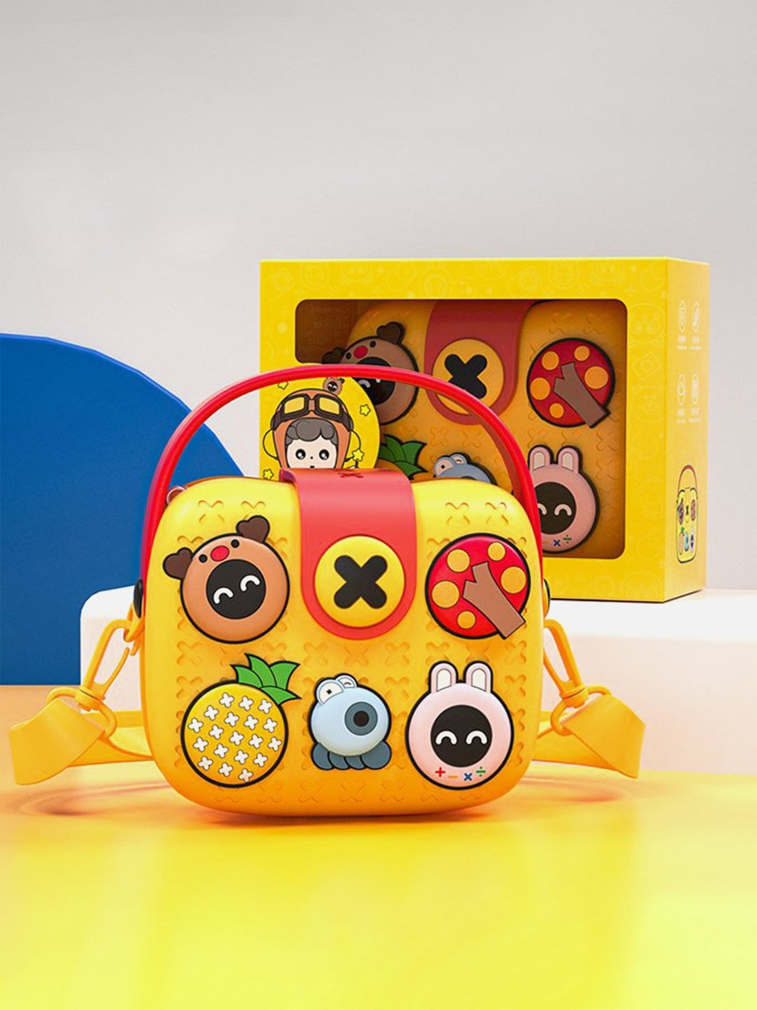 Little Surprise Box Yellow Textured Handbag