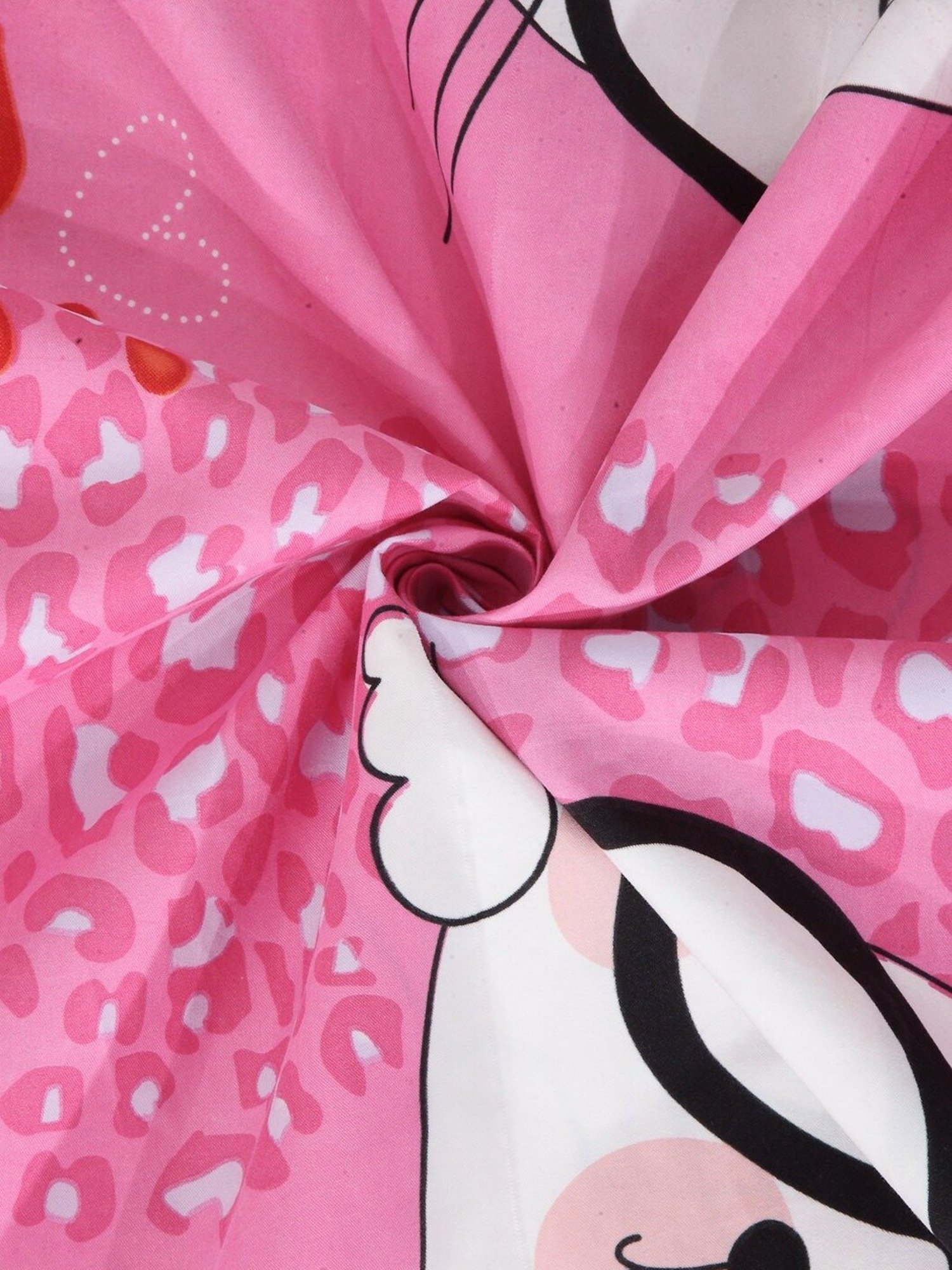 Klotthe Character based Pink 300 TC Cotton King Bedsheet with 2 Pillow Covers