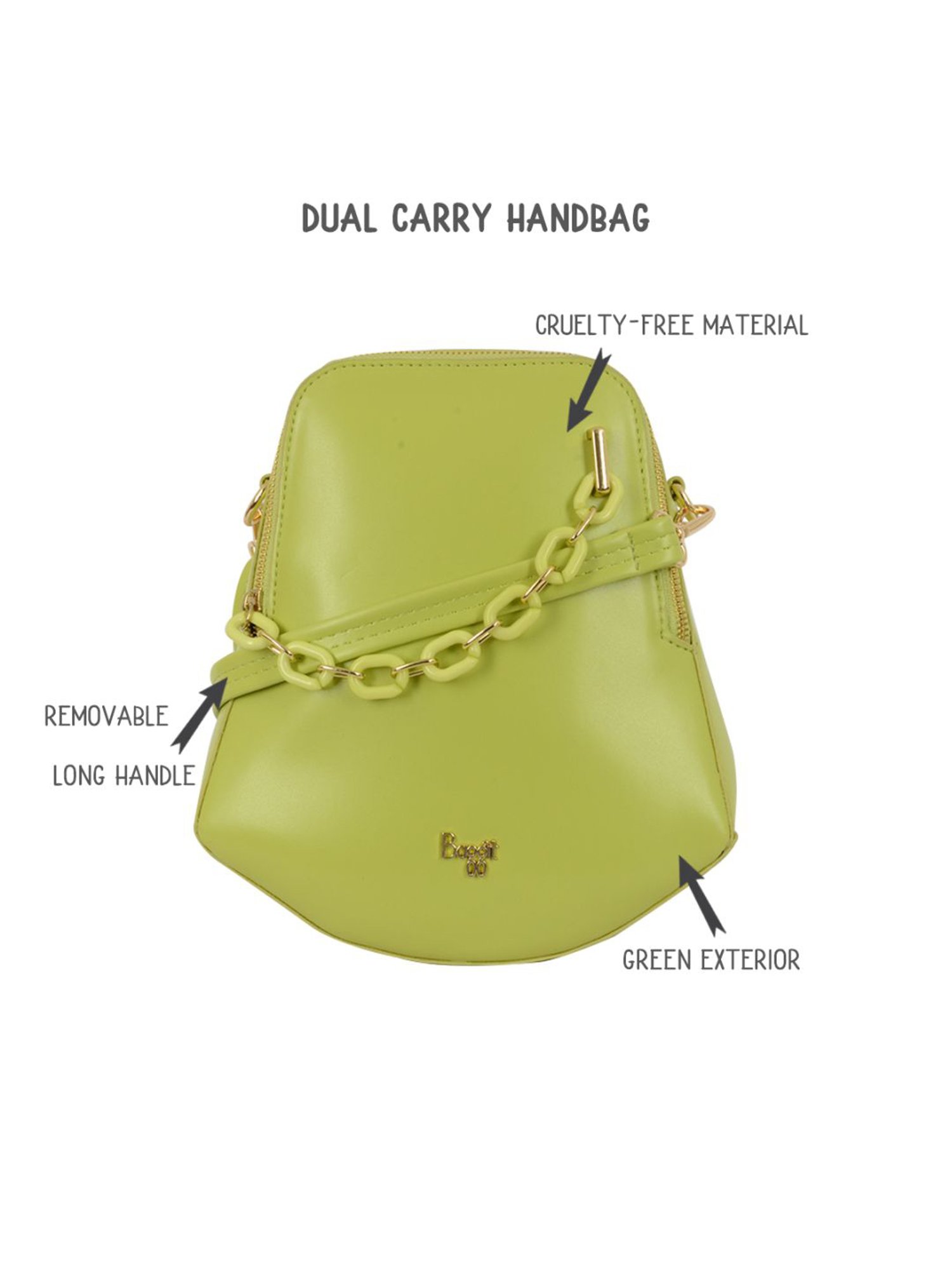 Baggit Celery Juice Solid Small Backpack