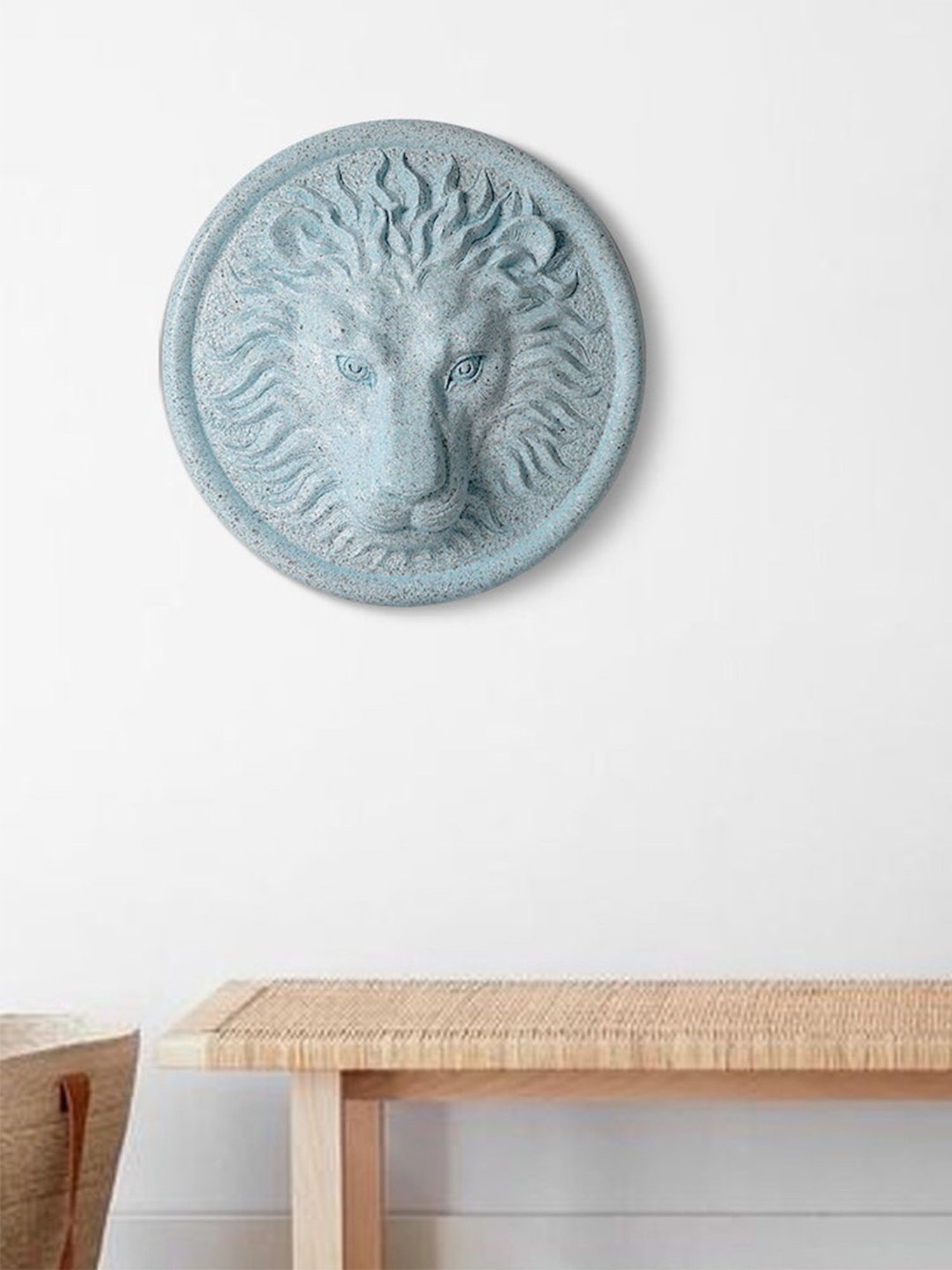 The Artment Blue Resin Surreal Lion Head Wall Art
