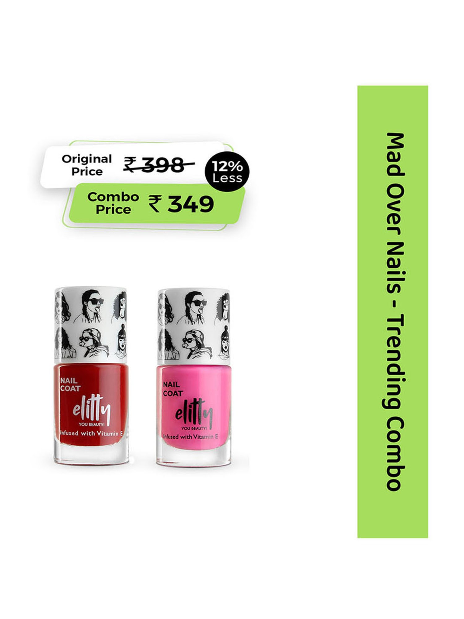 Elitty Mad Over Nails Nail Polish Trending Combo - Pack of 2 - Bad Breakup, Secret Crush