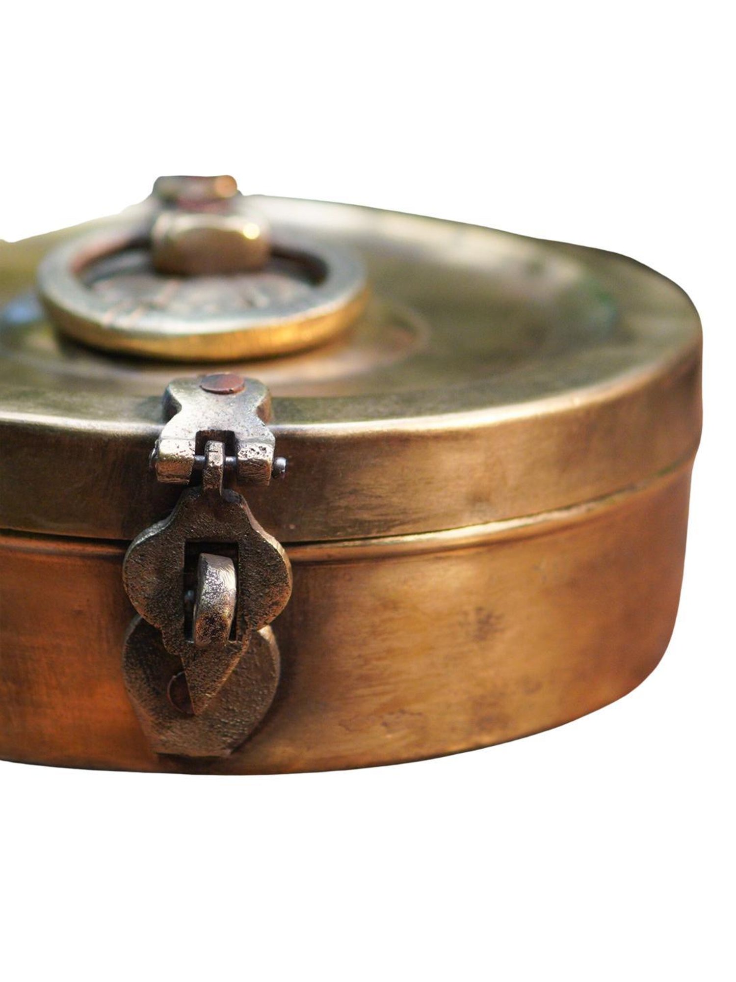 Ambi Handcrafted Vintage Elegant Brass Chapati Container 8.5 Inch Diameter