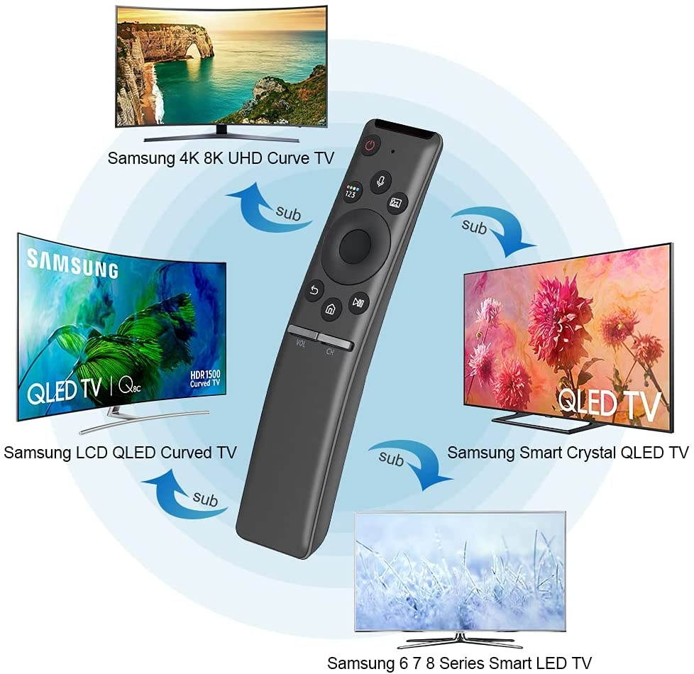 Gvirtue BN59-01298G Universal Replaced Mic Voice Bluetooth Remote Controller for Samsung Smart QLED Curved TV and Samsung 6 7 8 Series LED LCD